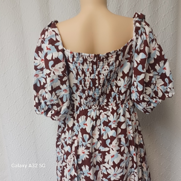New Free Assembly Size M Floral Brown and White Dress - Picture 9 of 15